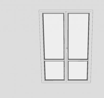 落地平开门窗SU模型下载_sketchup草图大师SKP模型