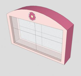 粉色拱形窗户SU模型下载_sketchup草图大师SKP模型