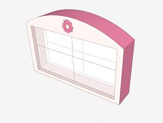 粉色拱形窗户SU模型下载_sketchup草图大师SKP模型