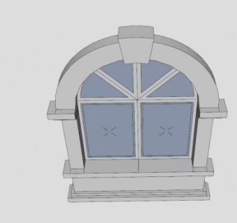 现代欧式拱窗SU模型下载_sketchup草图大师SKP模型