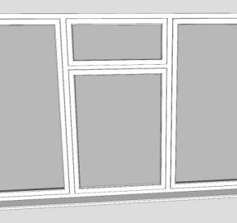 塑钢玻璃门窗SU模型下载_sketchup草图大师SKP模型