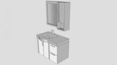 浴室水槽柜架SU模型下载_sketchup草图大师SKP模型