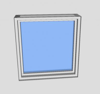 矩形欧式玻璃窗SU模型下载_sketchup草图大师SKP模型