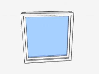 矩形欧式玻璃窗SU模型下载_sketchup草图大师SKP模型