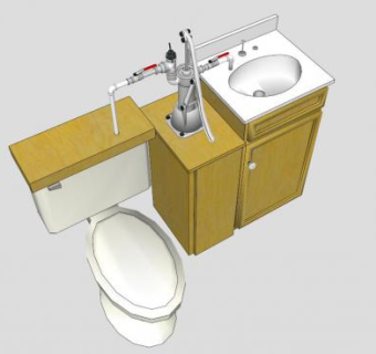 卫生间浴室柜架SU模型下载_sketchup草图大师SKP模型