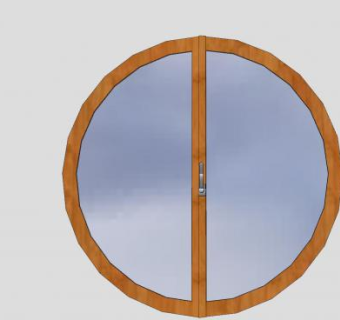 现代中式圆形窗SU模型下载_sketchup草图大师SKP模型
