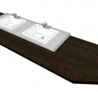 定制浴室柜台SU模型下载_sketchup草图大师SKP模型