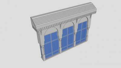 现代门窗镶铁栏SU模型下载_sketchup草图大师SKP模型