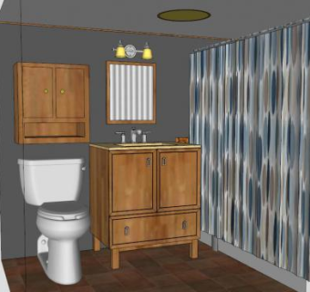 卫生间厕所卫浴柜SU模型下载_sketchup草图大师SKP模型