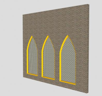 金属镂空拱顶窗SU模型下载_sketchup草图大师SKP模型