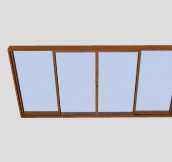 木框玻璃滑动窗SU模型下载_sketchup草图大师SKP模型