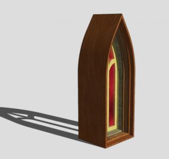 哥特式木窗SU模型下载_sketchup草图大师SKP模型