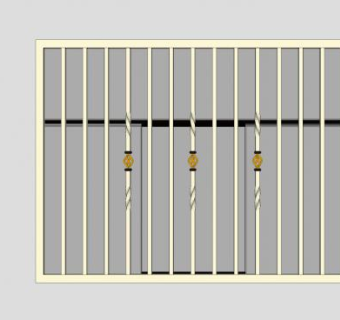铁护栏玻璃双层窗SU模型下载_sketchup草图大师SKP模型