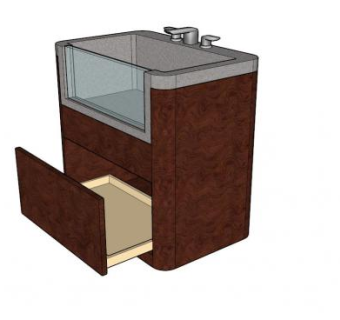 浴室梳妆台卫浴柜SU模型下载_sketchup草图大师SKP模型