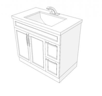 低聚浴室柜梳妆台SU模型下载_sketchup草图大师SKP模型