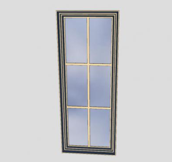 金属矩形窗SU模型下载_sketchup草图大师SKP模型