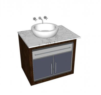 现代浴室柜SU模型下载_sketchup草图大师SKP模型