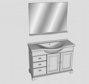 浴室卫生间卫浴柜SU模型下载_sketchup草图大师SKP模型
