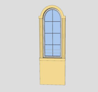 欧式拱形窗户窗台SU模型下载_sketchup草图大师SKP模型