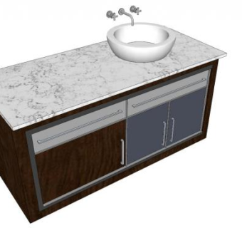 左侧浴室柜SU模型下载_sketchup草图大师SKP模型