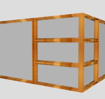 转角木窗SU模型下载_sketchup草图大师SKP模型