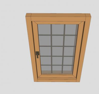 铁栏木窗SU模型下载_sketchup草图大师SKP模型