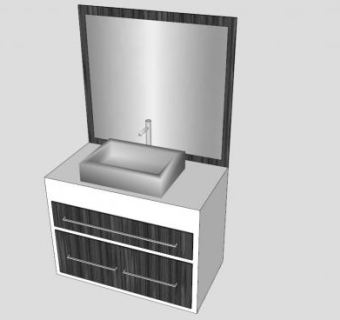 梳妆台卫浴柜SU模型下载_sketchup草图大师SKP模型