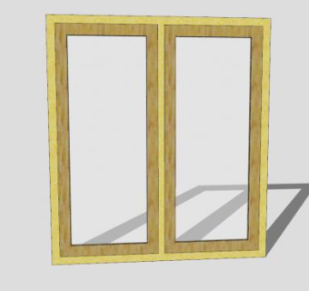 简易木窗SU模型下载_sketchup草图大师SKP模型