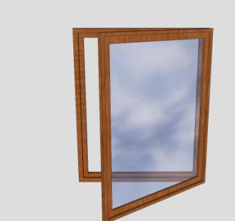 铰链木窗SU模型下载_sketchup草图大师SKP模型