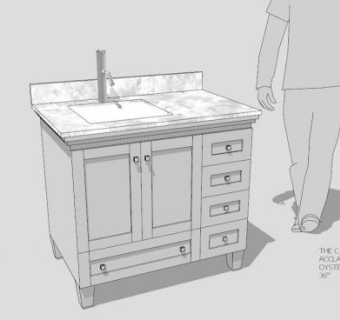 现代卫浴柜架浴室柜SU模型下载_sketchup草图大师SKP模型
