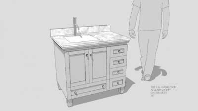 现代卫浴柜架浴室柜SU模型下载_sketchup草图大师SKP模型