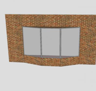 凸型玻璃窗SU模型下载_sketchup草图大师SKP模型