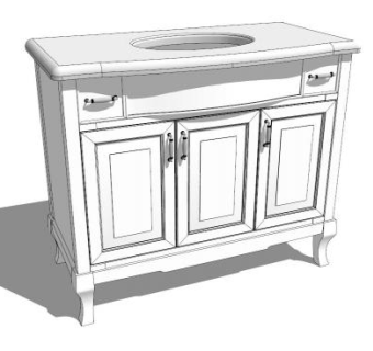 浴室家具白色浴室柜SU模型下载_sketchup草图大师SKP模型