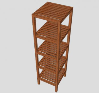 实木浴室架SU模型下载_sketchup草图大师SKP模型