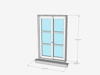 地中海玻璃窗和窗台SU模型下载_sketchup草图大师SKP模型