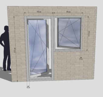 塑料玻璃门窗SU模型下载_sketchup草图大师SKP模型