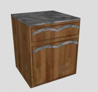 实木大理石浴室柜SU模型下载_sketchup草图大师SKP模型