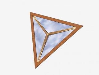 三角形木窗SU模型下载_sketchup草图大师SKP模型
