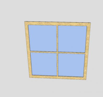 简易田字形窗SU模型下载_sketchup草图大师SKP模型
