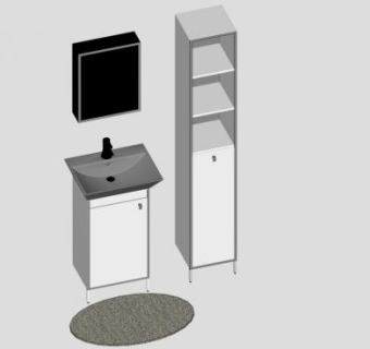 宜家实木浴室柜SU模型下载_sketchup草图大师SKP模型