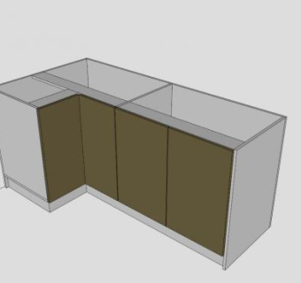 浴室柜L型柜架SU模型下载_sketchup草图大师SKP模型