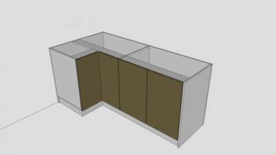 浴室柜L型柜架SU模型下载_sketchup草图大师SKP模型