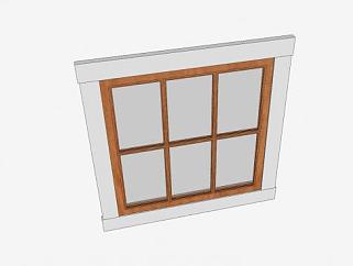 旧型木窗SU模型下载_sketchup草图大师SKP模型