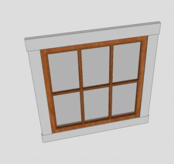 旧型木窗SU模型下载_sketchup草图大师SKP模型