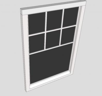 欧式固定型玻璃窗SU模型下载_sketchup草图大师SKP模型
