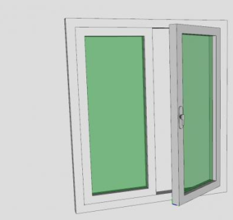 平开式玻璃窗SU模型下载_sketchup草图大师SKP模型