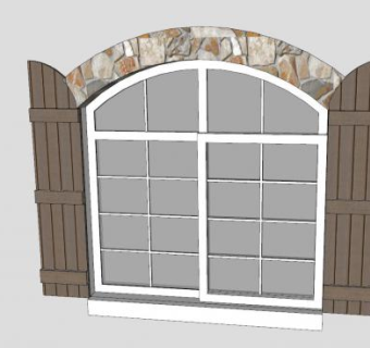 欧式古典窗户SU模型下载_sketchup草图大师SKP模型