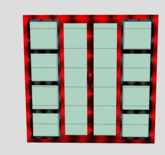 红黑色现代门窗SU模型下载_sketchup草图大师SKP模型