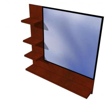 实木浴室镜子SU模型下载_sketchup草图大师SKP模型