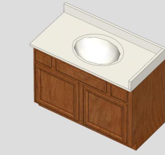 实木柜架浴室盥洗台SU模型下载_sketchup草图大师SKP模型
